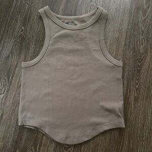 Ribbed Tank Top in Taupe